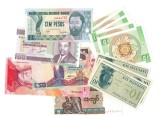 Lot bancnote străine necirculate, cu unele dubluri