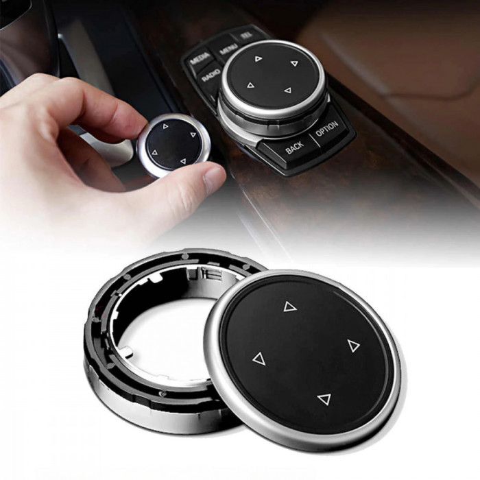 Buton Joystick Multimedia Retrofit Compatibil Bmw Seria 5 F10 2010-2015 8016 Aluminiu