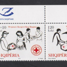 ALBANIA 2011 90 ani Crucea Rosie - Serie 2 timbre MNH**