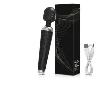 Baghetă magică, Vibrator puternic cu 20 de viteze, Stimulator, Masaj, NEGRU foto