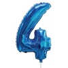 Balon Petrecere, Nr. 4, Albastru Metalizat, 70 cm, Oem