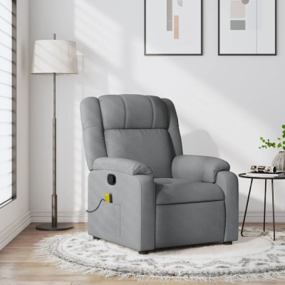 Gossi fotoliu de masaj rabatabil, gri deschis, textil foto