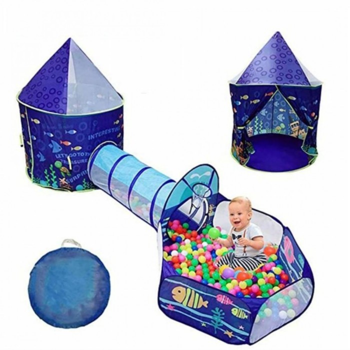 Loc de joaca 3 in 1Aquarium : Cort, tunel si piscina