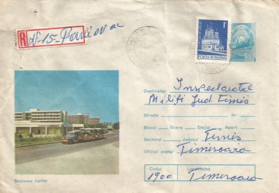 Romania, Statiunea Jupiter, plic circulat, 1975 foto