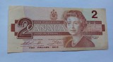 Bancnota Canada 2 Dollars 1986, Seria si Nr. Imagine, Numismatica