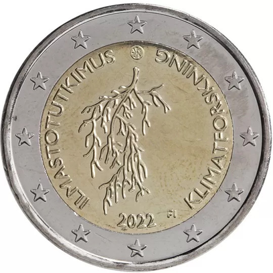 Finlanda 2 Euro 2022 - Schimbarea climatica, KM-304 UNC !!!