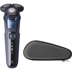 Aparat de ras Philips Shaver Seria 5000 S5585/30, Barbierit umed şi uscat, Fara fir, Tehnologie SkinIQ, Capete flexibile 360°, Autonomie 60 min, Albas