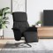 vidaXL Fotoliu rabatabil cu suport de picioare, negru, textil 356659