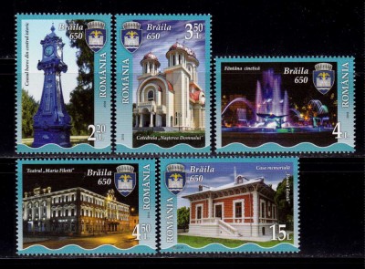 RO 2018,LP 2178 , &amp;quot;Braila 650 ani atestare documentara&amp;quot; , serie , MNH foto