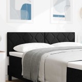 Cap de Pat LED Set de 2 Negru Țesătură 160 cm Cap de Pat LED