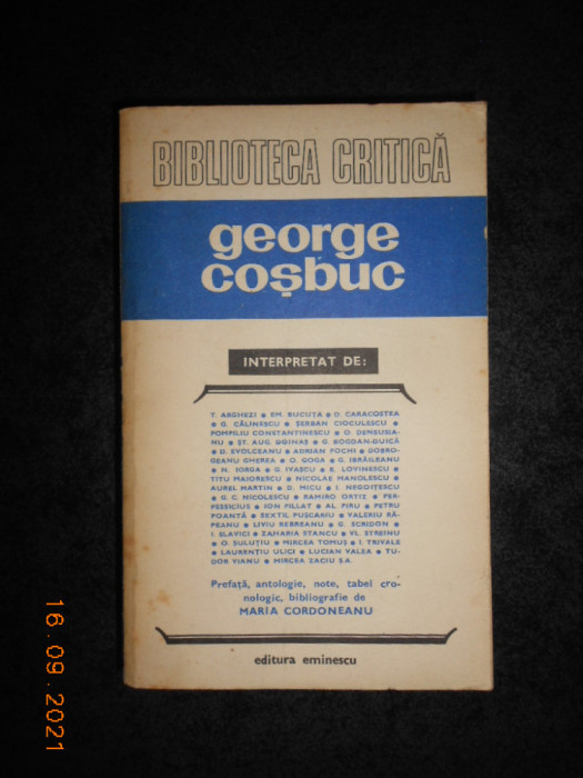 BIBLIOTECA CRITICA. GEORGE COSBUC
