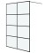 Perete cabina dus walk-in negru 140x195 cm sticla ESG mata