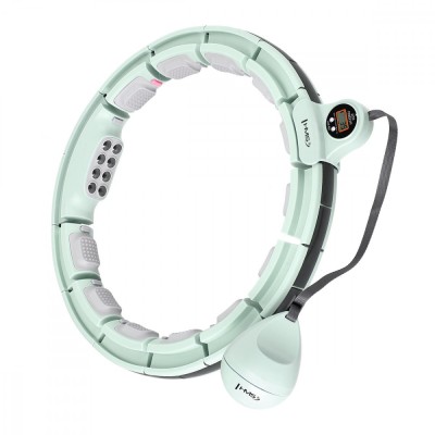 Cerc Hula Hoop cu Greutate si Contor HMS HHM13 40 cm, Verde foto