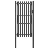 vidaXL Poartă de gard grădină, antracit, 1 x 2,5 m, oțel