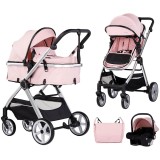 Cumpara ieftin Carucior Chipolino Vista 3 in 1 pink marshmallow
