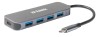 HUB extern D-LINK, porturi 3 x SuperSpeed USB 3.0, 1 x QC, 1 x USB-C (Thunderbolt 3) port with data sync 60W, conec USB-C, cablu 10 cm, metalic, argin