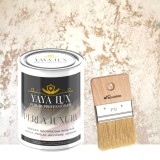 Vopsea Decorativă Perla Luxury Cafea cu Lapte 2 L cu fulgi perlați&ndash;Pensulă inclusă-Toro Decor, YaYa Color