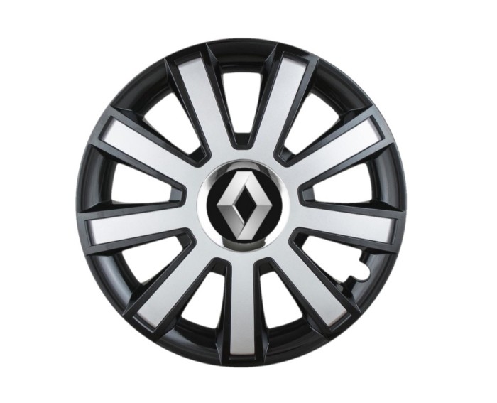 Set 4 capace roti Flash Gri-Negru R14 pentru gama auto Renault
