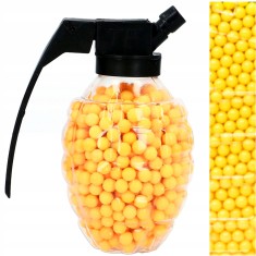 1000 bucăți BILE DE PLASTIC 6 mm AMBALATE &Icirc;N FORMA UNEI GRENADE CARTOUȘE BB