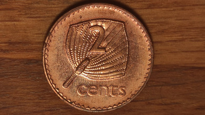 Fiji - moneda de colectie exotica - 2 cents 2001 - Elisabeta - superba ! foto