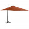 Umbrela suspendata cu stalp si LED-uri, caramiziu, 250 cm GartenMobel Dekor