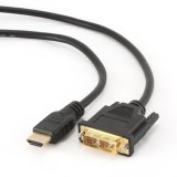 CABLU video GEMBIRD, adaptor HDMI (T) la DVI-D SL (T), 4.5m, conectori auriti, negru, &amp;quot;CC-HDMI-DVI-15&amp;quot; (timbru verde 0.8 lei)