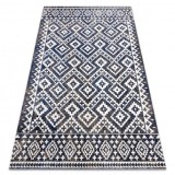 Covor modern MUNDO E0561 caro, zigzag 3D exterior albastru / bej , 140x190 cm