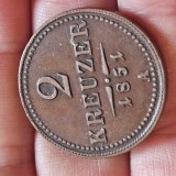Austria 2 Kreuzer 1851 A , detalii