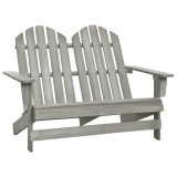 VidaXL Scaun de grădină Adirondack cu 2 locuri, gri, lemn masiv brad