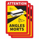 Set 3 autocolante autoadezive, unghi mort, laminate, 17x25cm, pentru autocare, autobuze