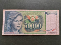 Bancnota 50.000 dinari 1988,Jugoslavia foto