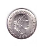 Mondea Elvetia 20 rappen 1969, curata, stare foarte buna, cu luciu, curata, Europa, Cupru-Nichel