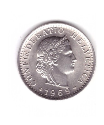 Mondea Elvetia 20 rappen 1969, curata, stare foarte buna, cu luciu, curata foto