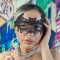 MSK73-1 Masca brodata cu tematica Halloween - model liliac