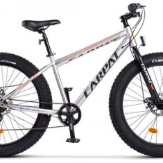 Bicicleta MTB-Fat Bike CARPAT Aventus C26217A, 7 Viteze, Roti 26inch, Frane Mecanice Disc (Negru/Gri)