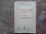 Consideratiuni critice: Nuvela lui I. Al. Brǎtescu-Voineşti, 1938
