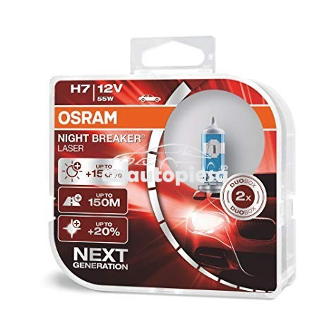 Set 2 becuri Osram H7 Night Breaker Laser Next Gen (+150% lumina) 12V 55W 64210NL-HCB