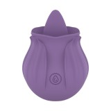 Stimulator clitoris INTENSE VIOLET, cu 10 funcții de vibrație, &icirc;n formă de trandafir, rezistent de apă IPX7, culoarea mov