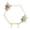 Arcada decor evenimente, forma hexagonala, cadru metal, diametru 2 m, aurie