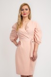 Cumpara ieftin Rochie Dama Eleganta Roz Prafuit Cate - S(36)