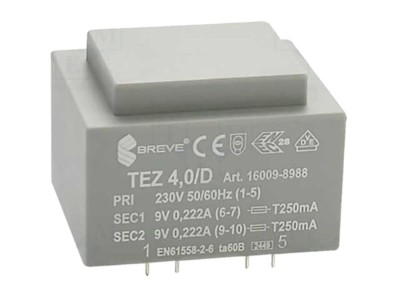 Transformator &amp;Icirc;ncapsulat 4VA 230V 9V 222mA foto