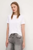 Desigual tricou din bumbac BRANDY femei, culoarea alb, 24WWTK24