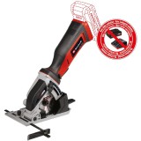 Fierastrau mini circular pe acumulator Einhell TE-CS 18/89 Li - Solo, 18 V, tehnologia PXC, 89 mm diametru disc taiere, 28 mm adancime taiere, 2500 RP