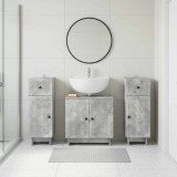 Cumpara ieftin Set de cabinet pentru baie cu 3 piese EDE 3 buc. Gri Beton