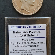 3 Mark "Wilhelm II von Preussen" 1908, Statele germane - G 4454