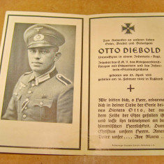 B518-ww2-Certificat deces Campania Rusia Subofiter III Reich OTTO DIEBOLD 1942.