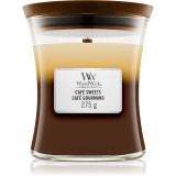 Woodwick Trilogy Caf&eacute; Sweets lum&acirc;nare parfumată cu fitil din lemn 275 g