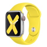 Cumpara ieftin Curea silicon,THD, compatibila Apple Watch 46 mm seria 10, Apple Watch SE 44 mm, M/L, Galben Amalfi