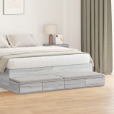Sertar de pat gri Sonoma 150x36,5x16,5 cm din lemn stratificat, vidaXL
