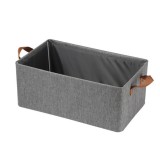 Cutie de depozitare tip cos, flippy, material textil, pliabila, 47x30x25 cm, 35 l, cadru metalic, cu manere, gri